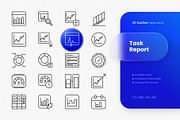 Task Report Outline Icons, an Outline Icon by cidcud_graphic (Thumbnail 1 of 3)