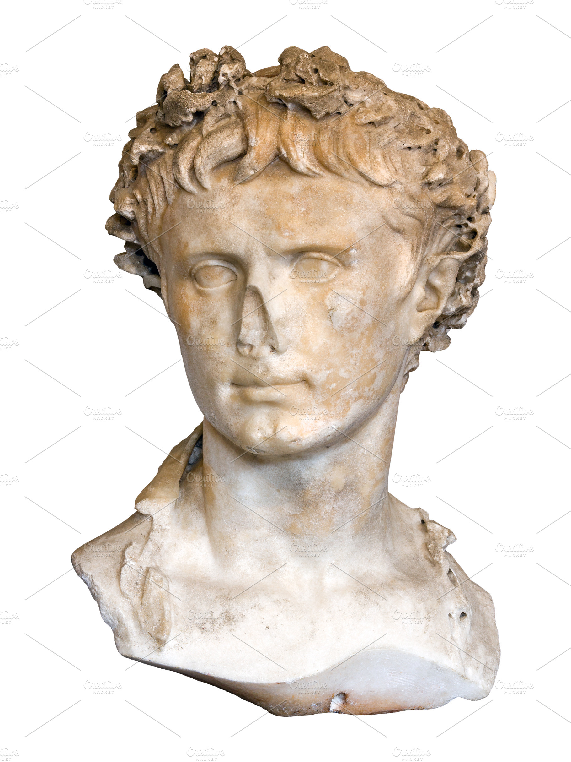 Marble bust of emperor Augustus, a Person Photo by BOOCYS