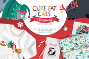 Cute fat cats. Christmas collection., a Decorative Illustration by Svitlana Kharchuk (Thumbnail 1 of 15)