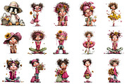 Summer Funny Sunflower Girls Clipart, an Illustration by OK Design (Thumbnail 3 of 6)