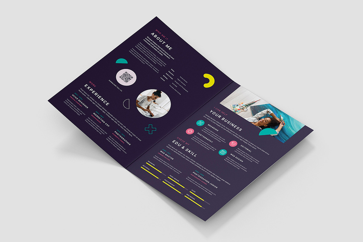 The Resume Brochure Bifold Canva, a Resume Template by artbart (Photo 3 of 7)