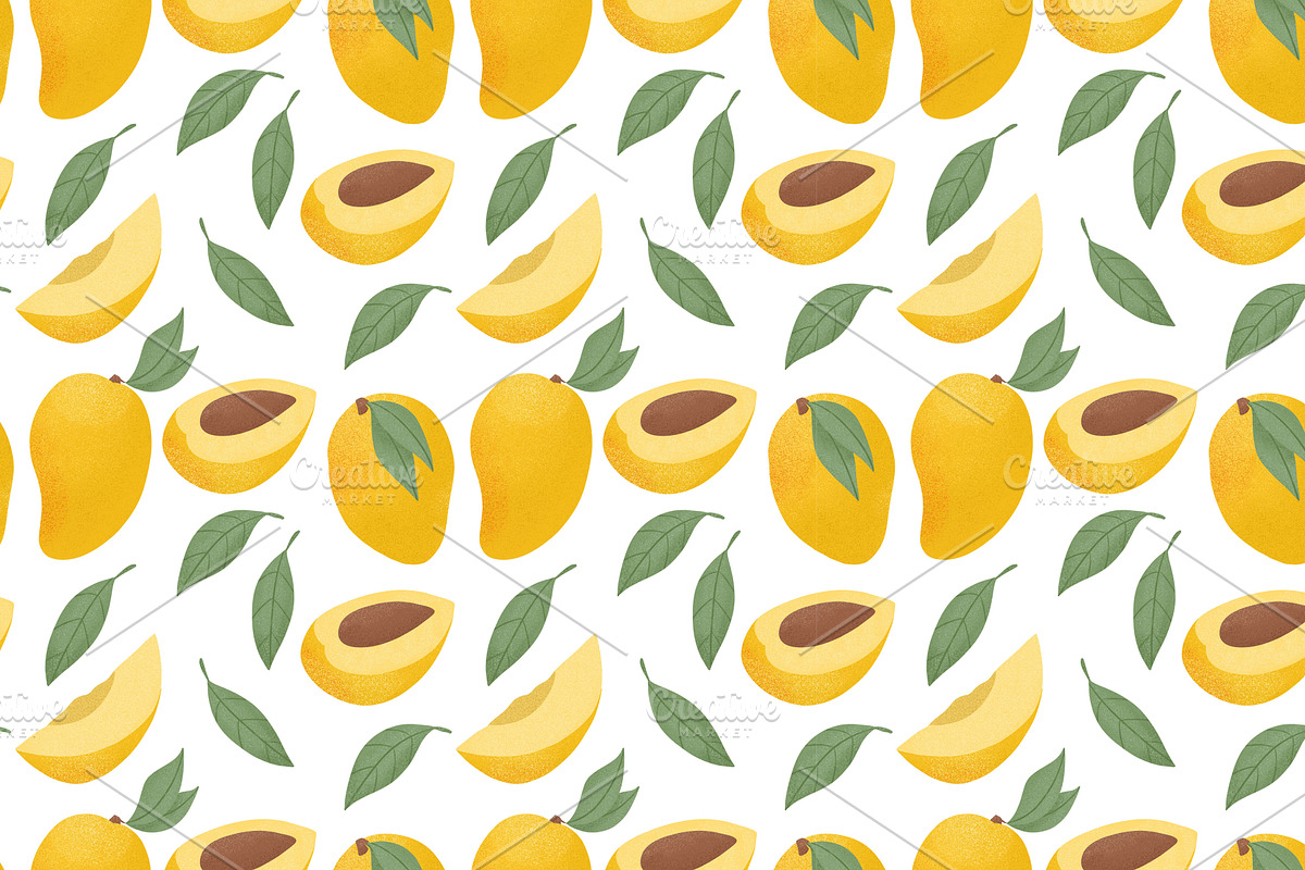Mango hand drawn clip art, a Food Illustration by Thkatefox (Photo 5 of 6)