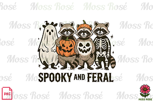 Spooky Raccoons Halloween PNG, a Graphic by Moss Rose