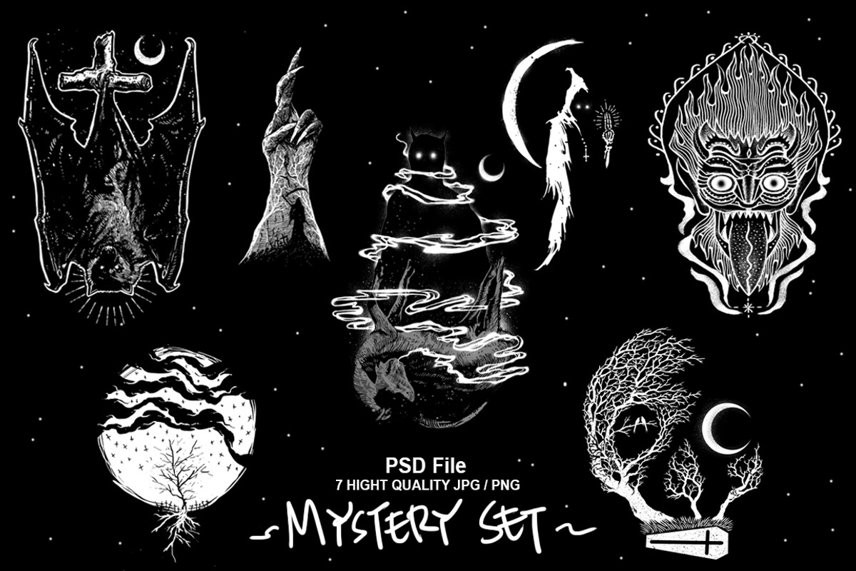 7 Mystery T-Shirt Designs Monochrome, an Animal Illustration by Design by sebrodbrick (Photo 1 of 6)
