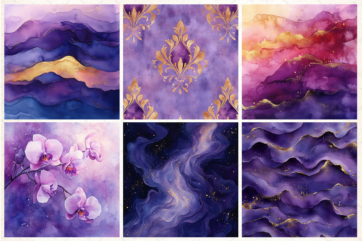 Luxury Purple Digital Paper, a Pattern Graphic by DreamCafeArt (Photo 3 of 6)