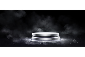 Silver metallic podium platforms in, an Illustration by art PVP - market
