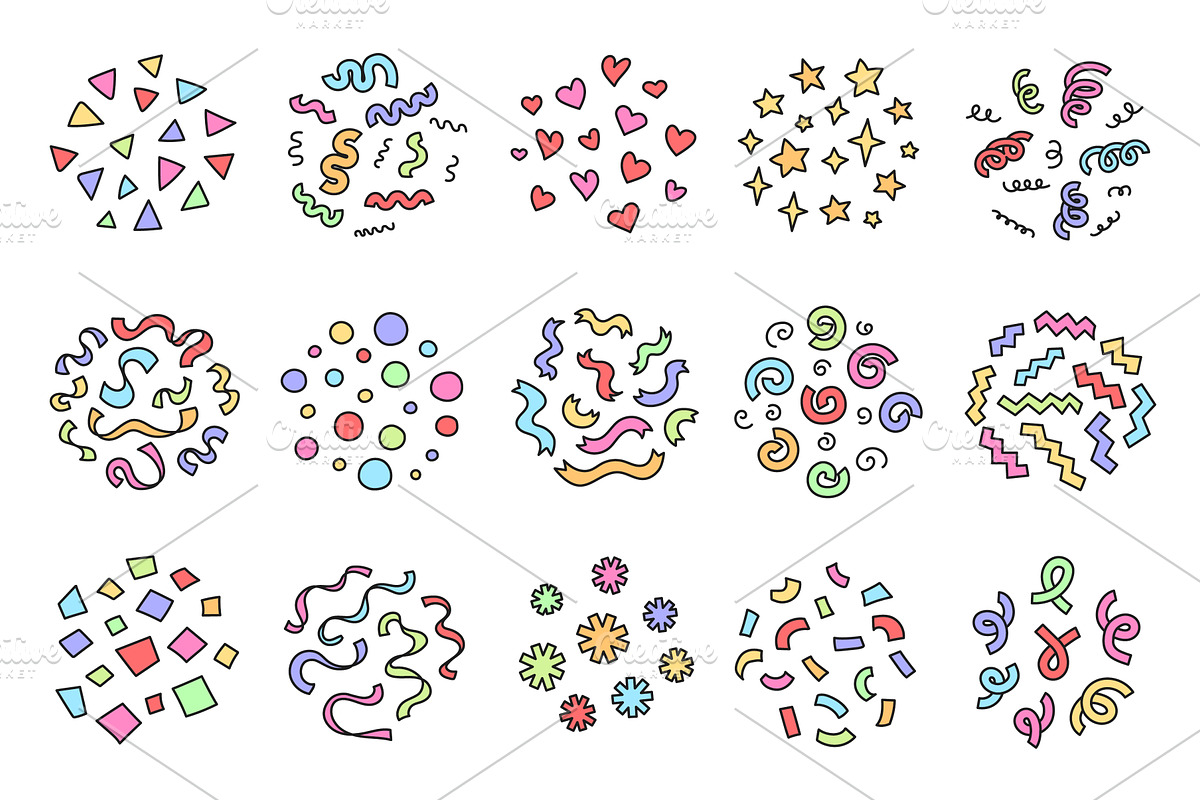 Hand drawn party confetti, an Object Illustration by winwin.art