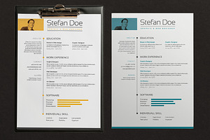 5 color Resume  & Cover