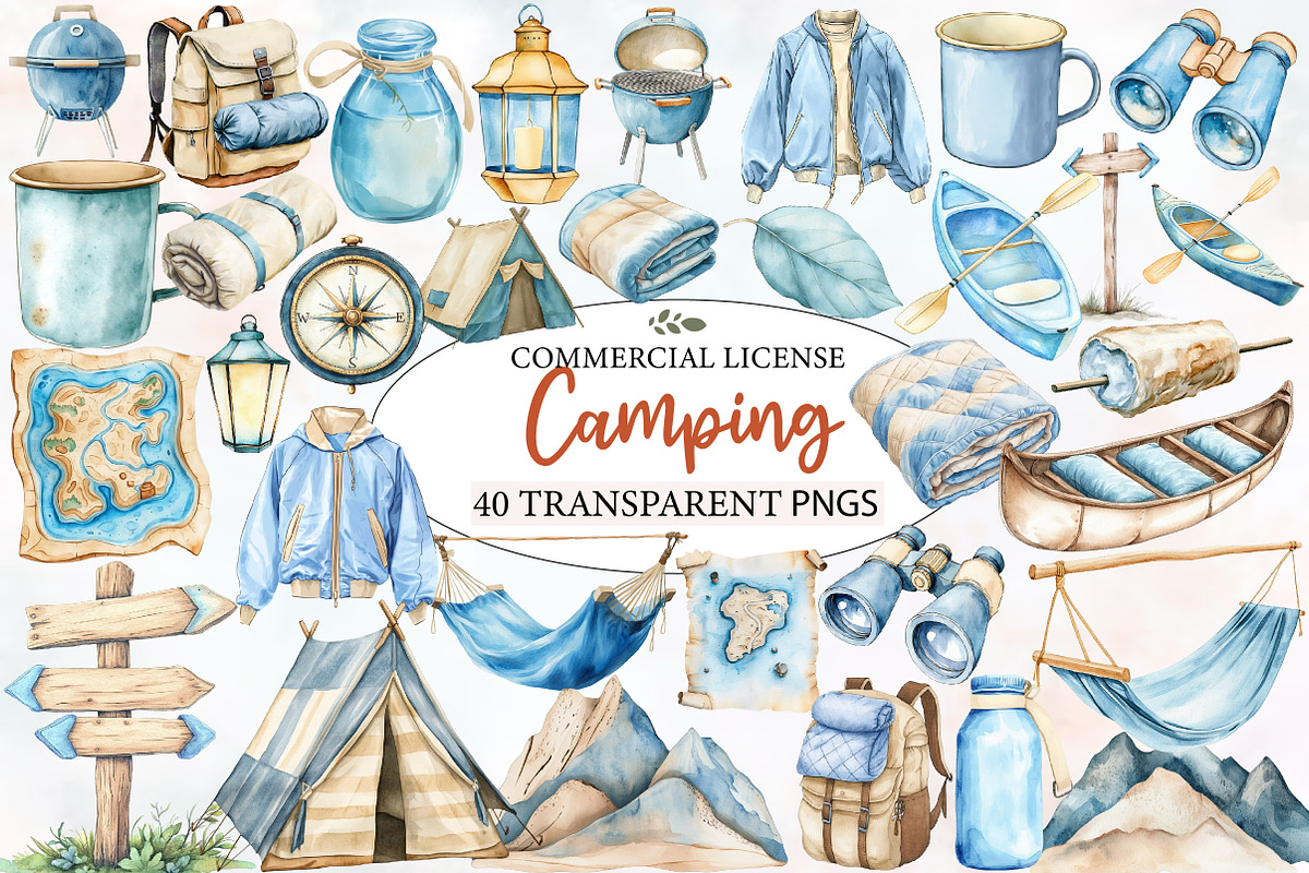 Summer Camping Clipart, an Illustration by Designworld (Photo 1 of 6)