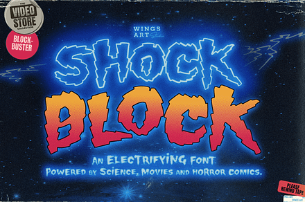 Shock Block: An Electrifying Font, a Handwritten Font by Wingsart Studio