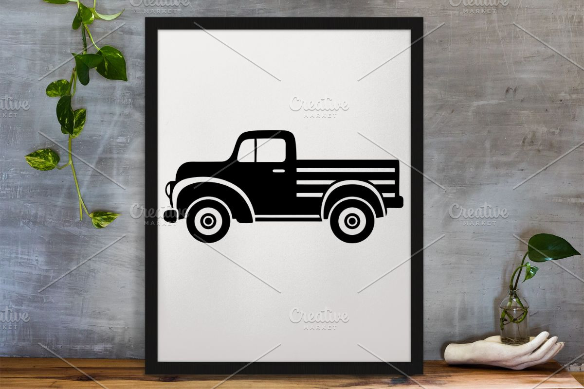 Farm Truck Silhouette SVG, a Transportation Illustration by newminddesign (Photo 4 of 10)