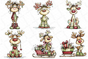 Whimsical Patchwork Reindeer Clipart, an Illustration by DreamPrint404 (Thumbnail 7 of 7)
