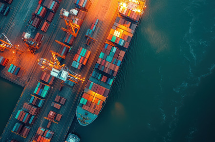 Aerial view of container ship at por, a Background Photo by Pixeness