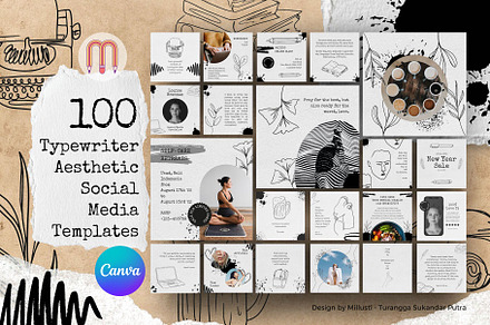 Typewriter Canva Instagram Template