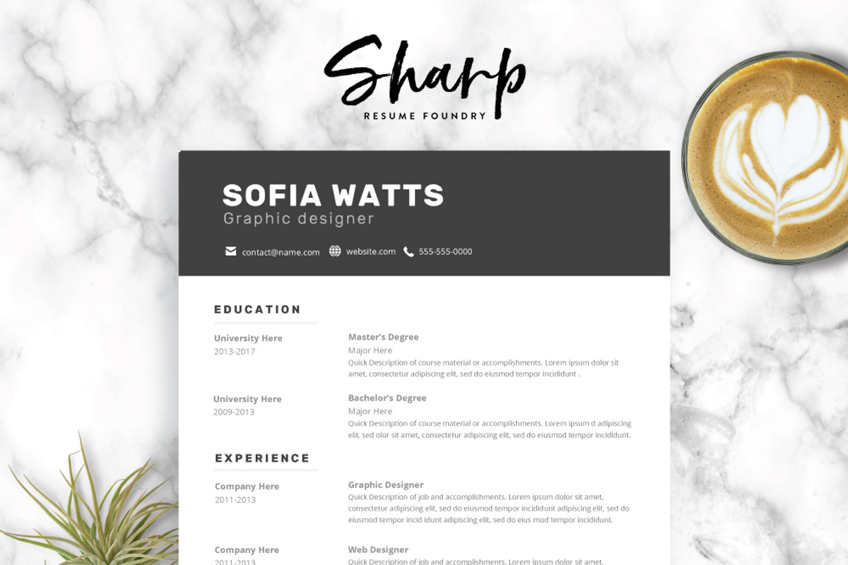 Modern Resume Template for Word, a Resume Template by SharpResumeFoundry (Photo 1 of 5)