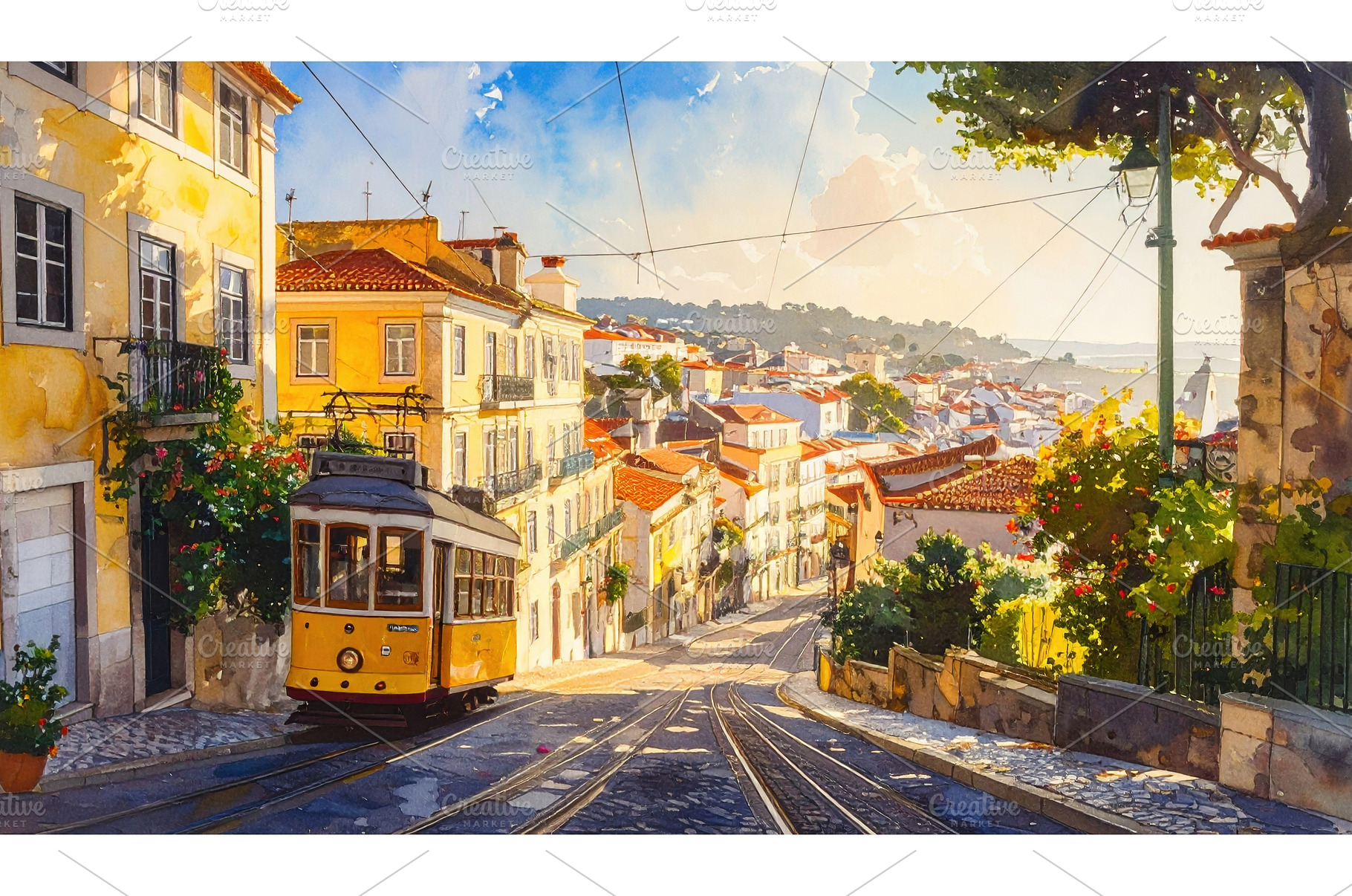 A bright vintage streetcar moves, an Architecture Photo by Igor Tichonow