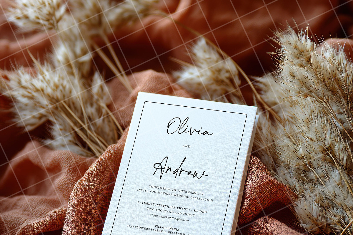 Boho 5x7 Invitation card mockup PSD, an Advertising Mockup by Blush Roses Print (Photo 6 of 7)