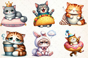 Cute and Funny Cat Clipart Bundle, an Illustration by Libby Wishes (Thumbnail 2 of 5)