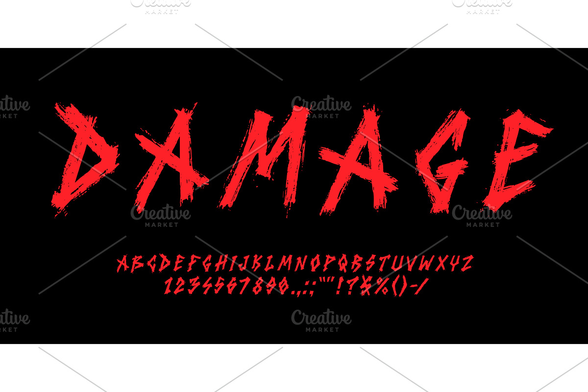 Rock n roll music font, grunge type, a Decorative Illustration by Buch&Bee