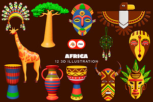 Africa 3D Illustration Pack