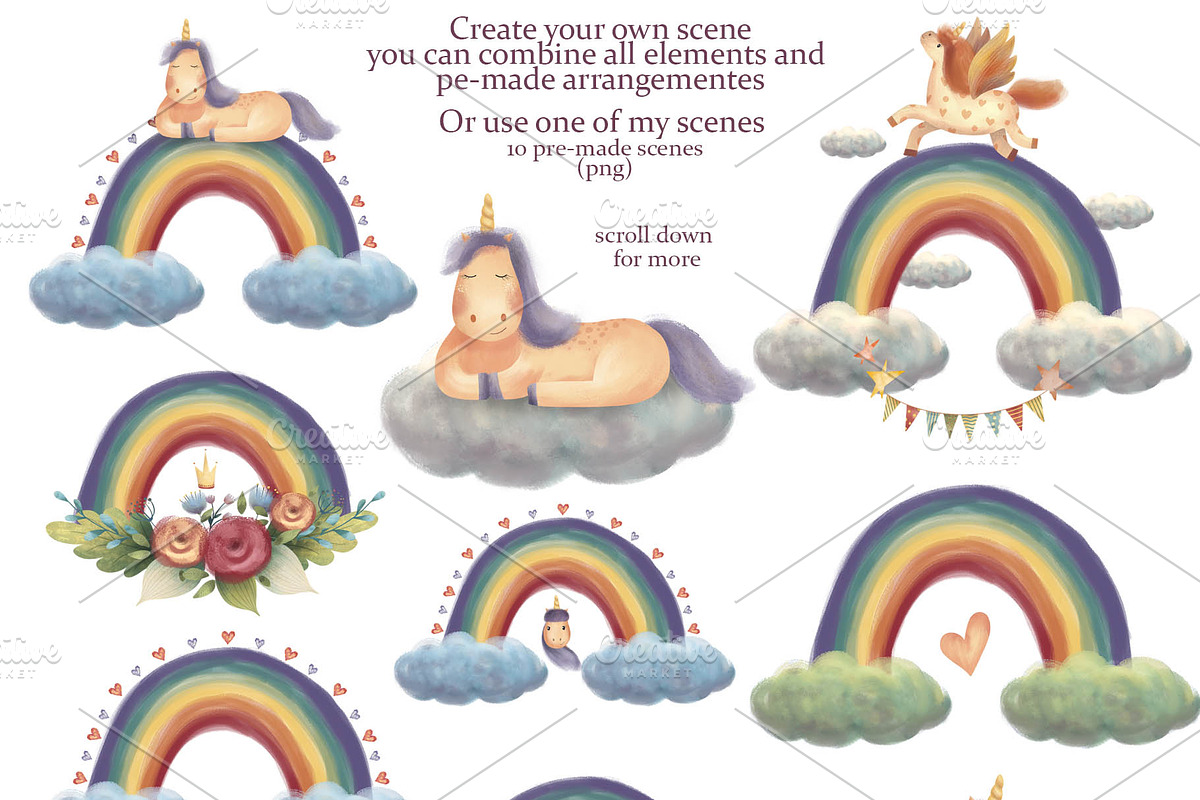Unicorns and Flowers Collection, an Animal Illustration by Daria's Magic World (Photo 7 of 9)