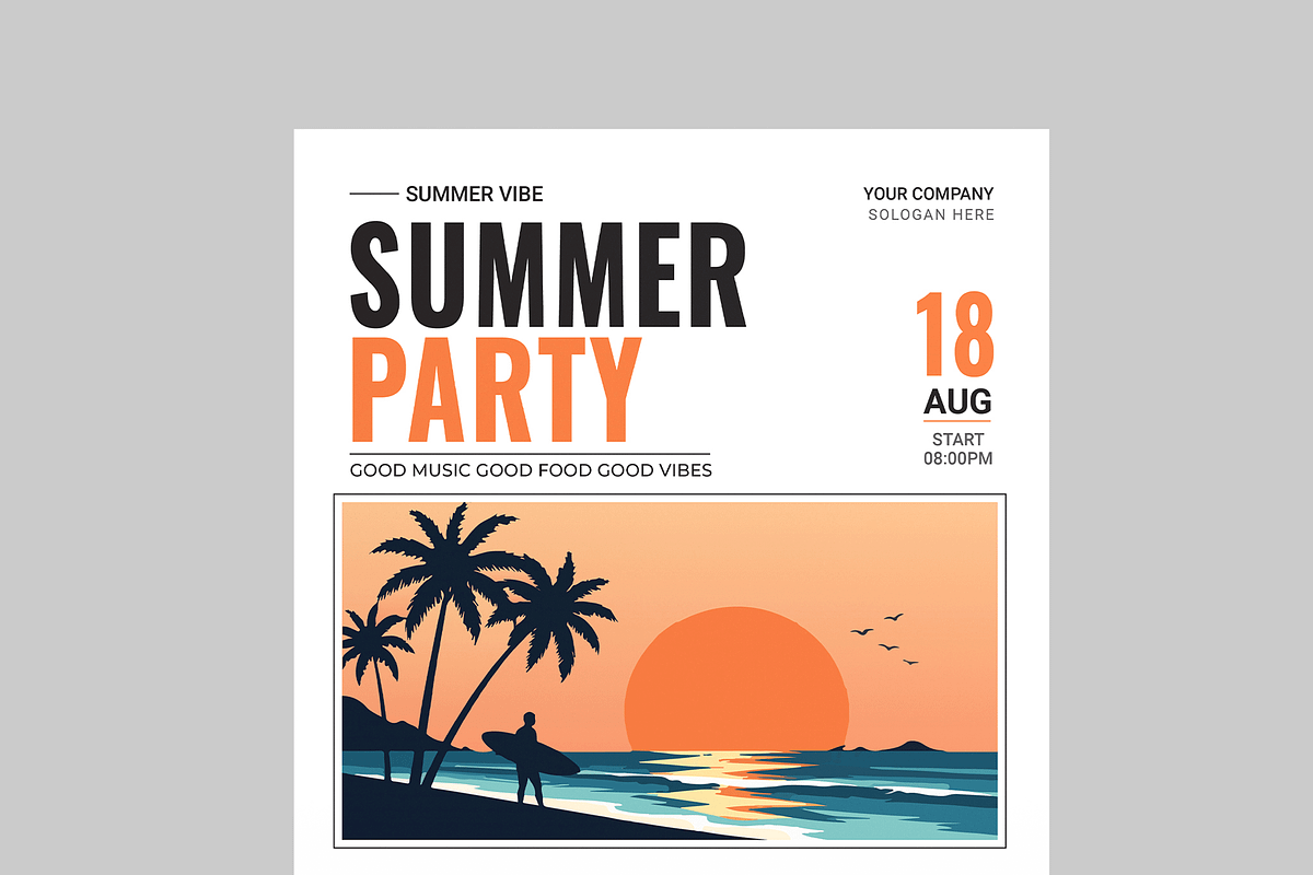 Summer Pool Party Flyer Template, a Flyer Template by MightyDesign (Photo 4 of 8)
