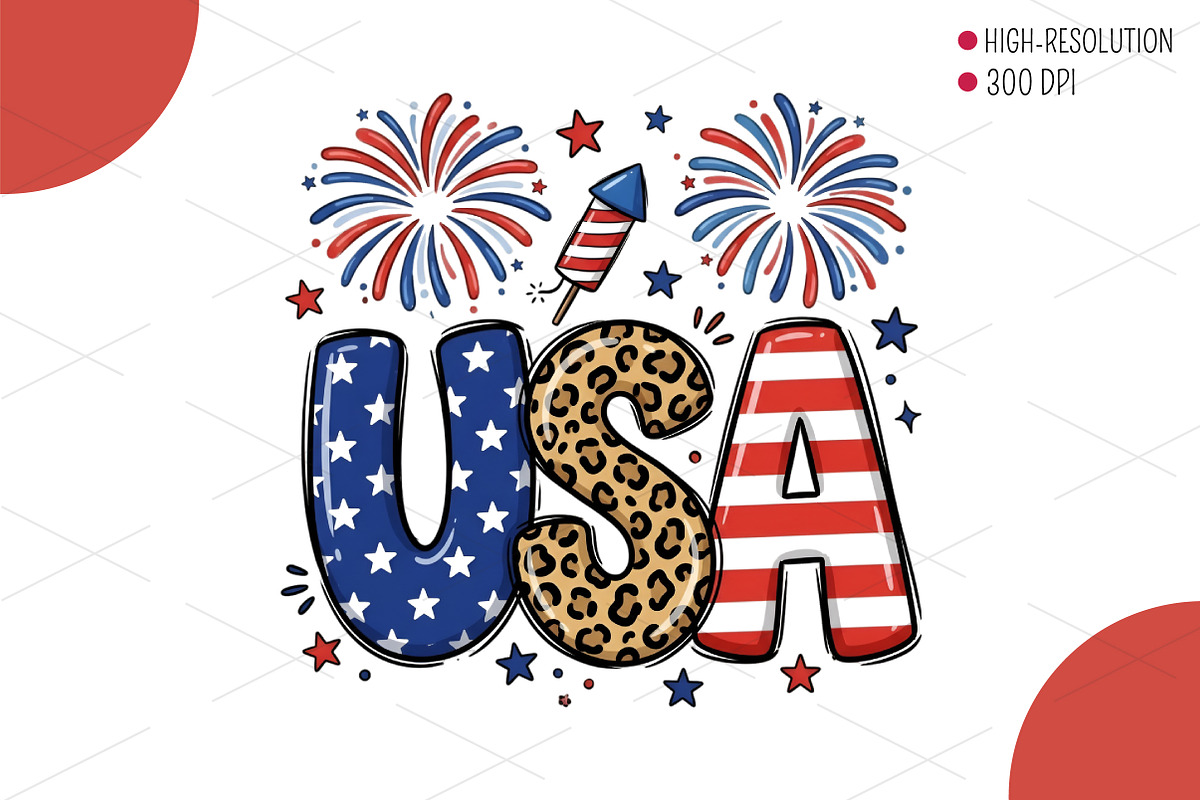 Patriotic USA Independence Day PNG, an Illustration by OK Design (Photo 1 of 4)
