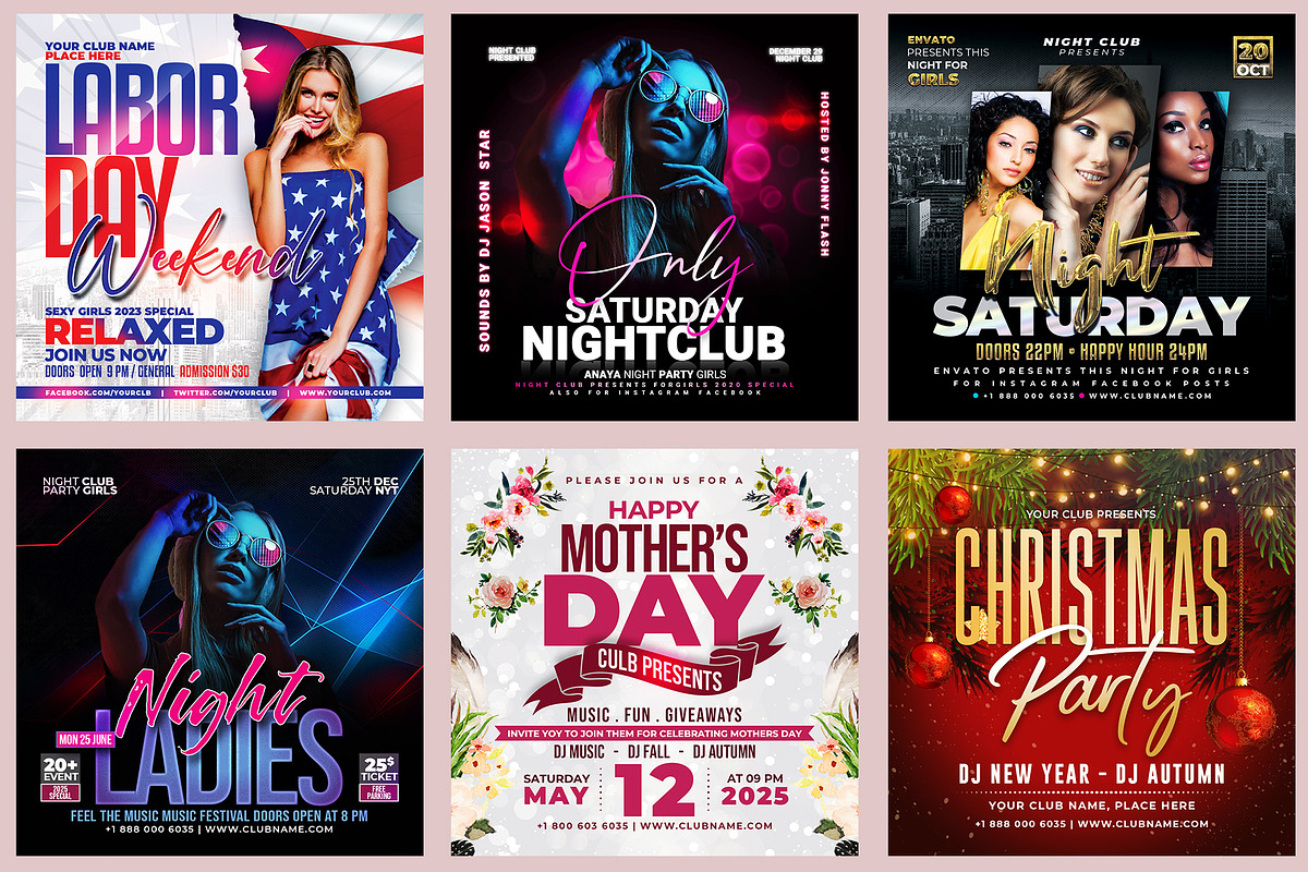 150 Night Club Flyer Bundle, a Flyer Template by AfzaalGraphics (Photo 6 of 27)