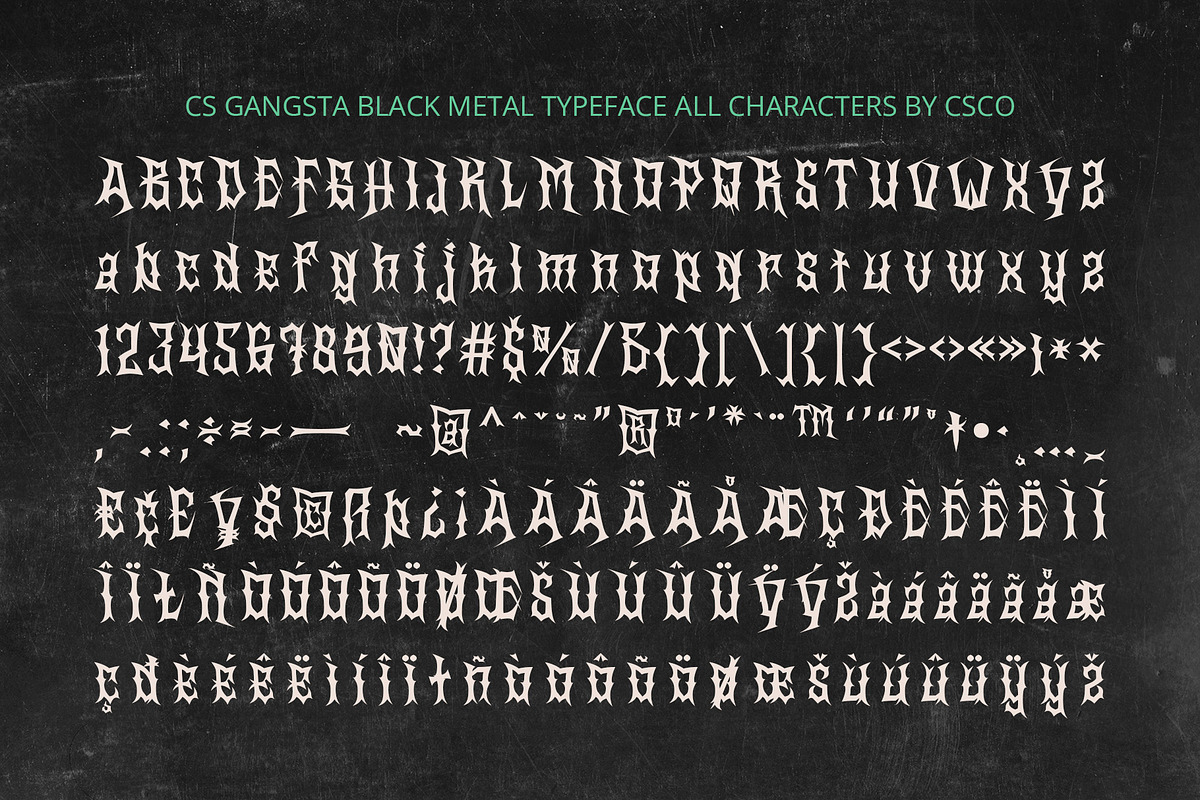 CS Gangsta – Black Metal Font, a Blackletter Font by Craft Supply Co. (Photo 8 of 8)