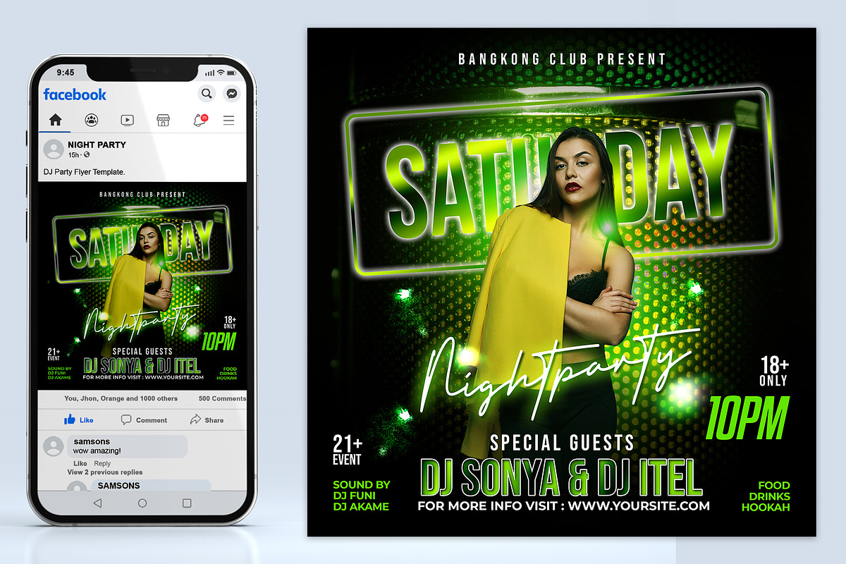 Dj Party Flyer Template, a Flyer Template by AbcStudio