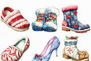 Christmas Slipper Clipart, an Illustration by Craft Nest (Thumbnail 4 of 6)