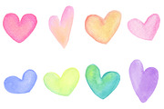 8 Watercolor Hearts, an Object Graphic by Katie Sinclair (Thumbnail 2 of 2)