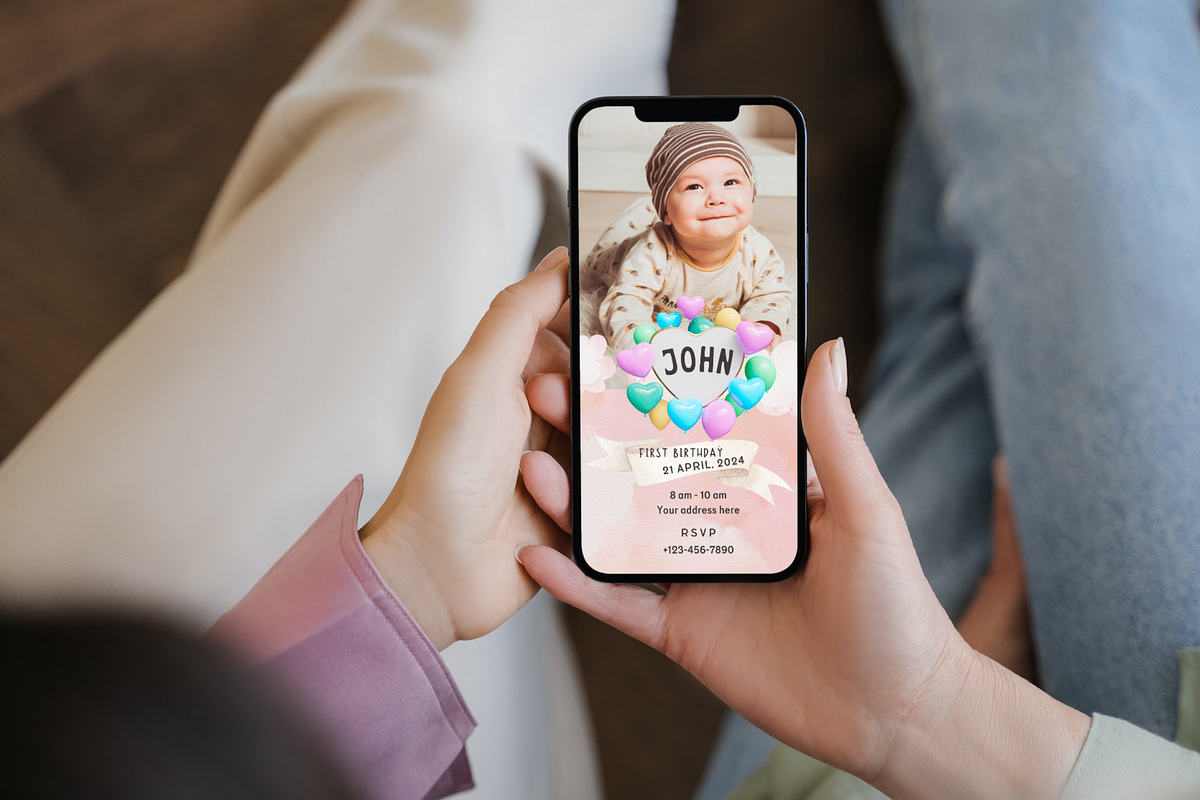 1st Birthday Party Invitation, an Invitation Template by Adored Templates (Photo 4 of 10)