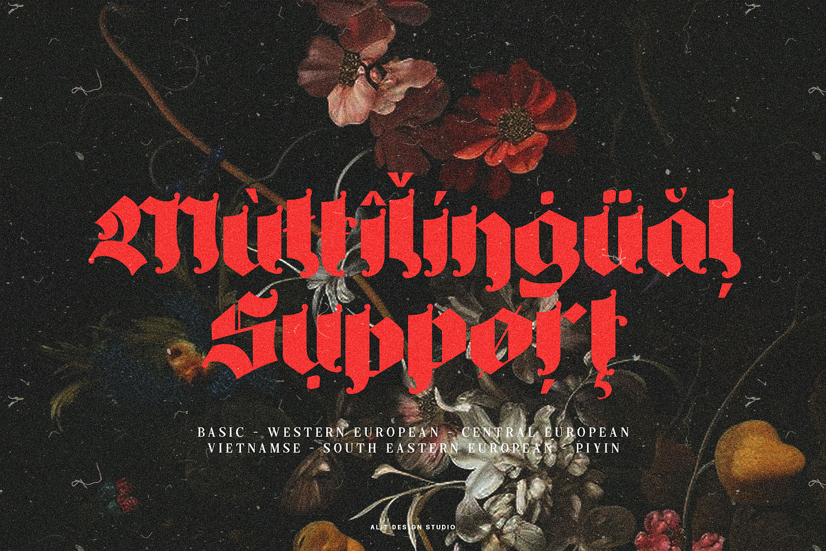 Big Fat Gothic Blackletter Typeface, a Blackletter Font by alit design (Photo 9 of 11)