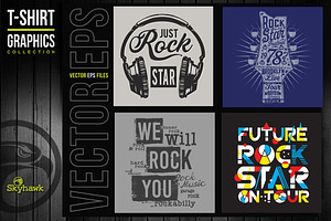 Vectors music rock t-shirt graphics