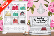 Ladies Luxury Bags walk-in closet, an Illustration by Whimseez (Thumbnail 1 of 3)