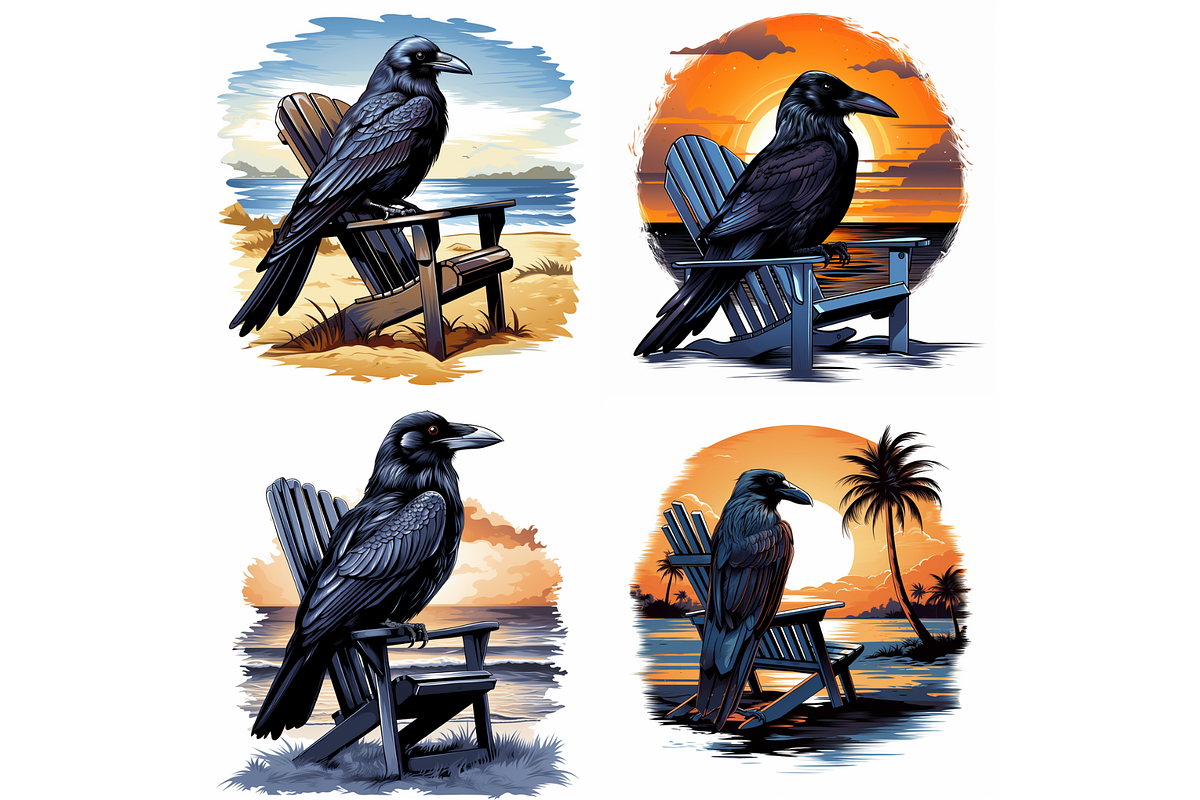 Prompt Midnight Blue Ravens Clipart, a Decorative Illustration by Creative design (Photo 3 of 7)