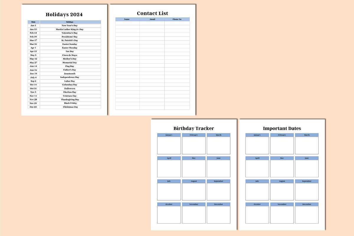 Editable 2024 Weekly Planner Canva