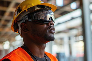 A man wearing a hard hat and safety, a Photo by Iftikhar Alam