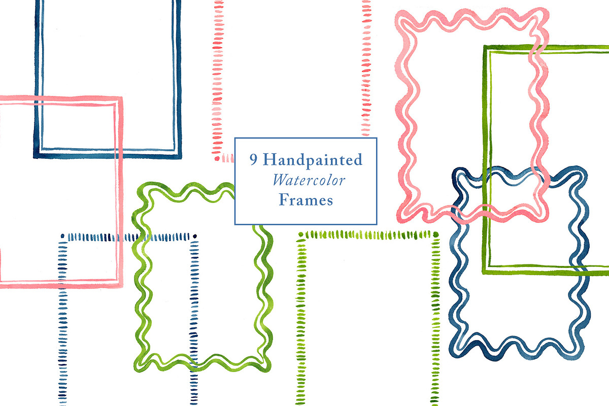 Handdrawn Watercolor Frames + Border, a Decorative Illustration by Lavender And Sea (Photo 1 of 5)