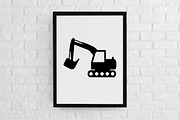 Excavator Silhouette SVG, a Technology Illustration by newminddesign (Thumbnail 2 of 3)