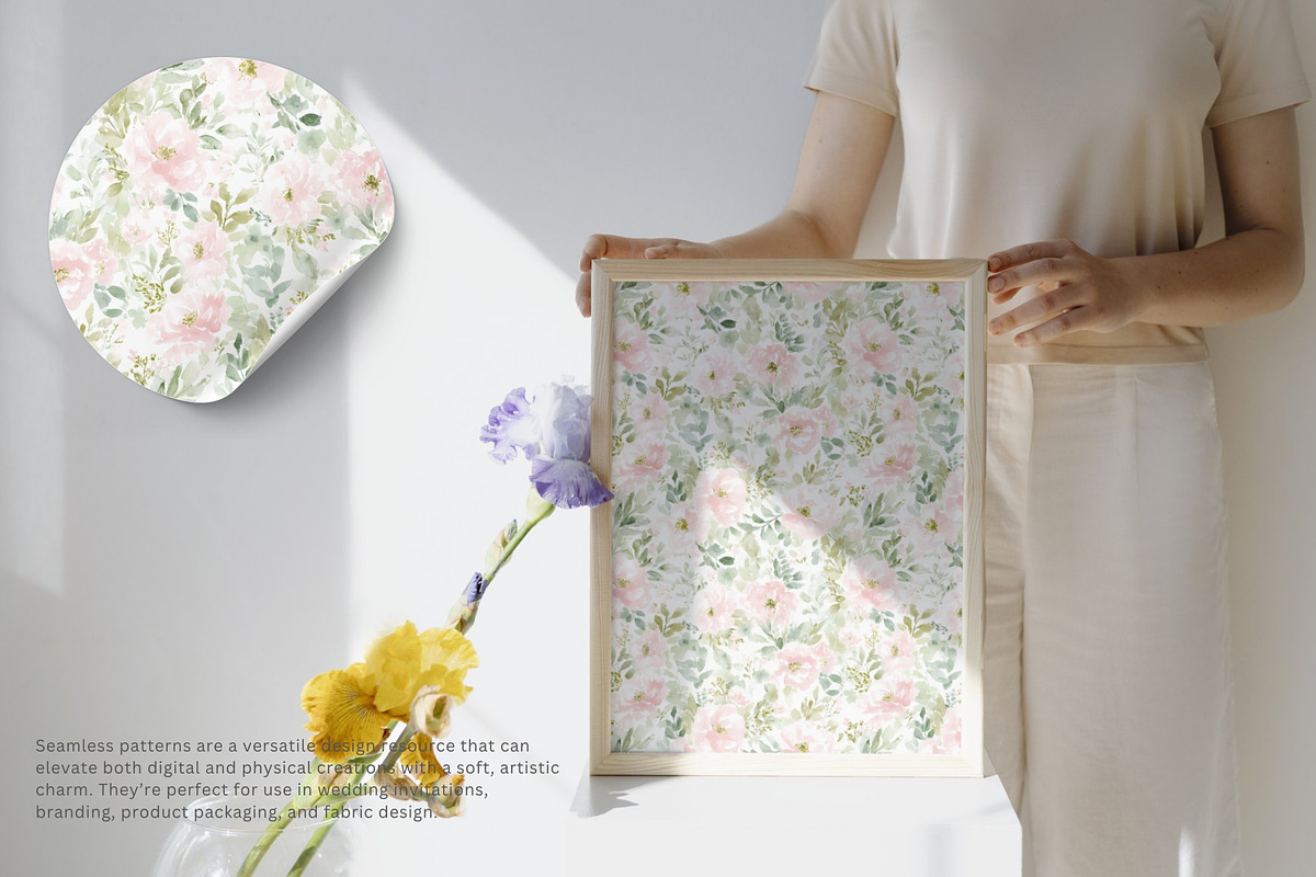 Pastel floral seamless pattern jpeg, a Pattern Graphic by Pink Studio Art (Photo 4 of 5)