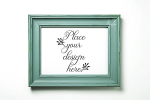 Light blue wooden frame stock photo, a Background Photo by Leo Flo Mockups