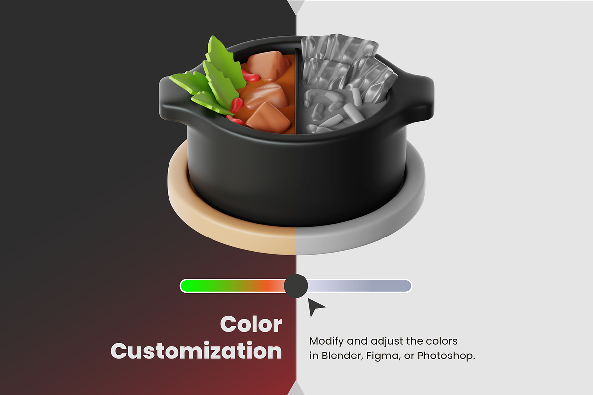 3D Asian Food Icon Set, a Food & Drink 3D Model by Flat Icons (Photo 4 of 8)
