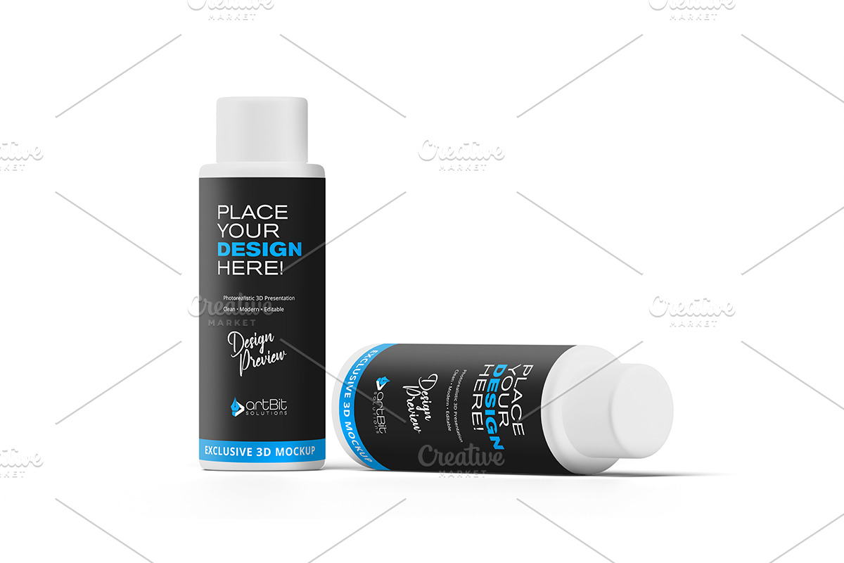 Plastic Shampoo Bottle Mockup, a Packaging Mockup by artBit Design Studio (Photo 2 of 11)