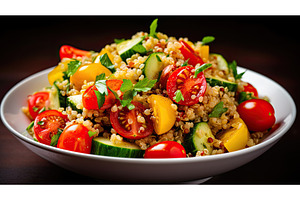 vegetables quinoa brown rice ai, a Food & Drink Photo by pikepicture