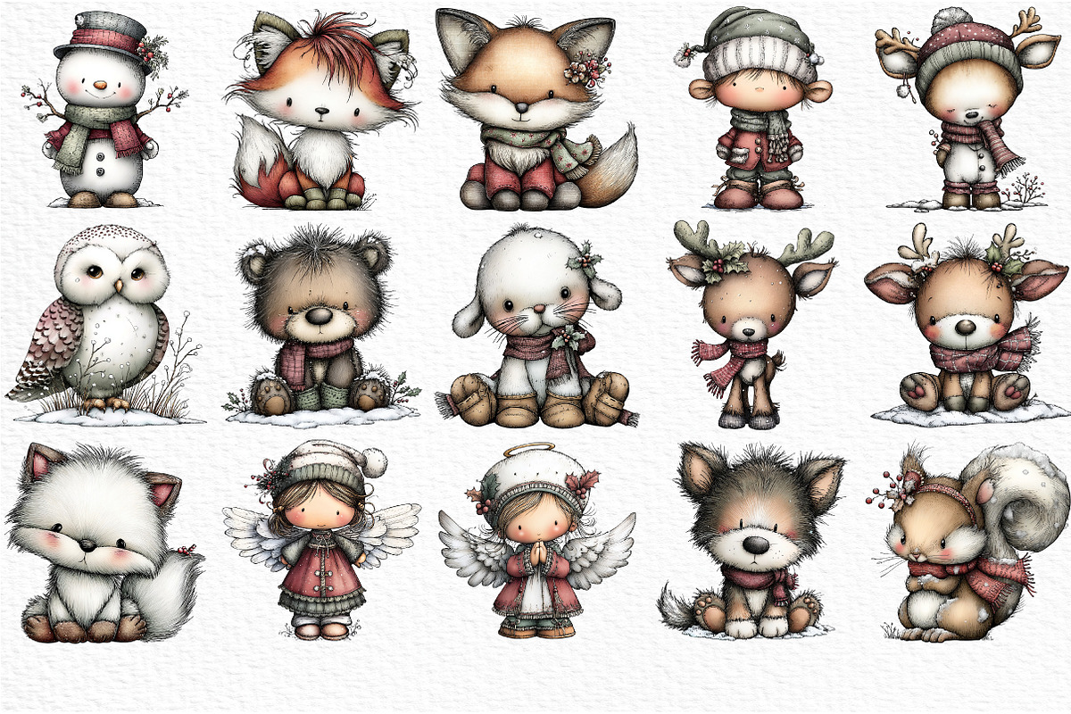 Whimsical Winter Clipart, an Illustration by Craft Nest (Photo 6 of 6)