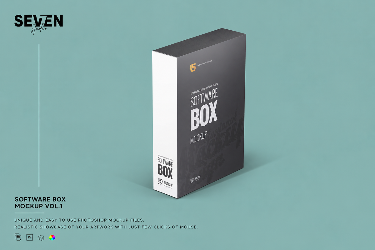 Software Box Mock-up, an Advertising Mockup by Se٧enStudio (Photo 1 of 10)
