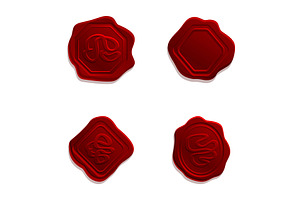 Wax Seal Icons Set Cartoon Vector