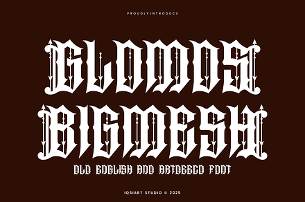 Glomos Bigmesh - Old English Font, a Blackletter Font by Iqsiart Studio